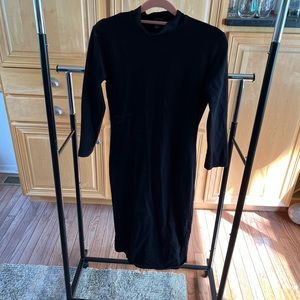 Black bodycon midi dress